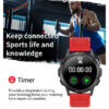 zegarek sportowy smartwatch senbono x28 czerwony full hd 360x360, pomiar spo2, metalowa koperta