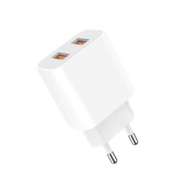 ładowarka sieciowa 2.4a + kabel usb 3w1 + ładowarka samochodowa 3,1a biała trusty tr-ch01