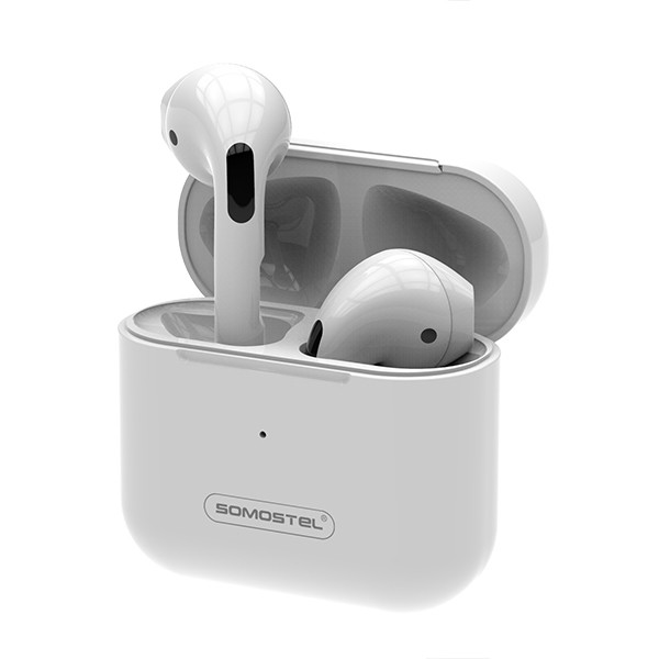 somostel słuchawki bluetooth douszne pro 4 tws earbuds tws bt 5.3 biały stero sms-pro4
