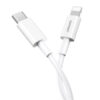 denmen kabel usb-c pd typ-c - lightning 20w 3,6a wzmacninany biały 2m d65