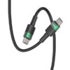 kabel usb typ-c do typ-c pd usb-c denmen czarny oplot 1m d62 100w