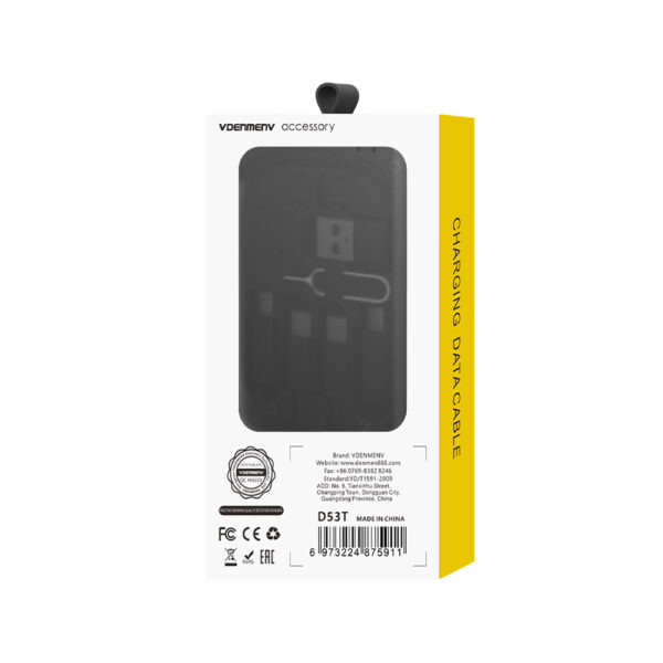 zestaw denmen adaptery micro typ-c iphone + kabel pd etui d53