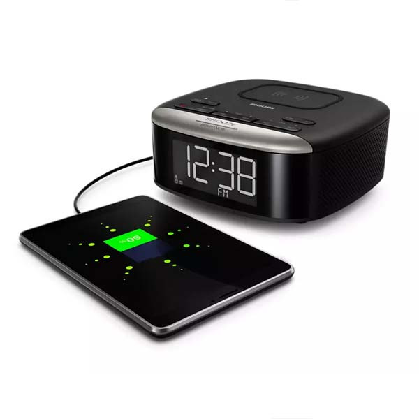 cyfrowe radio fm budzik alarm zegar bluetooth z ładowarką qi philips tar7606/10