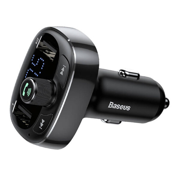 baseus transmiter fm bluetooth 4.2 mp3 + ładowarka samochodowa 2x usb 3.4a zestaw głośnomówiący microsd ccmt000301