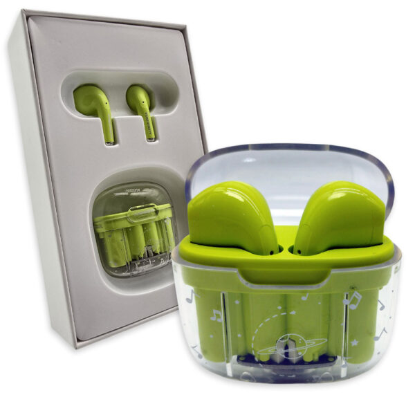 słuchawki bluetooth denmen earbuds zielone dl29 tws