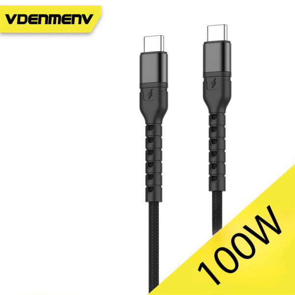 denmen kabel usb typ-c do typ-c czarny 5a 100w d59c-b