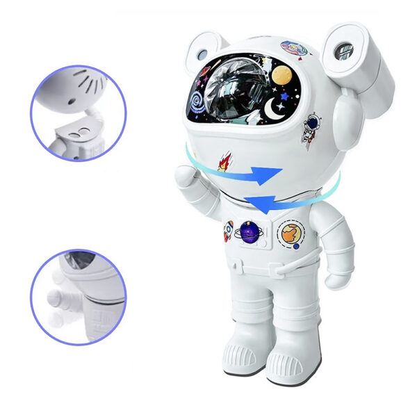 ecobox lampka nocna led projektoer gwiazd astronauta bluetooth