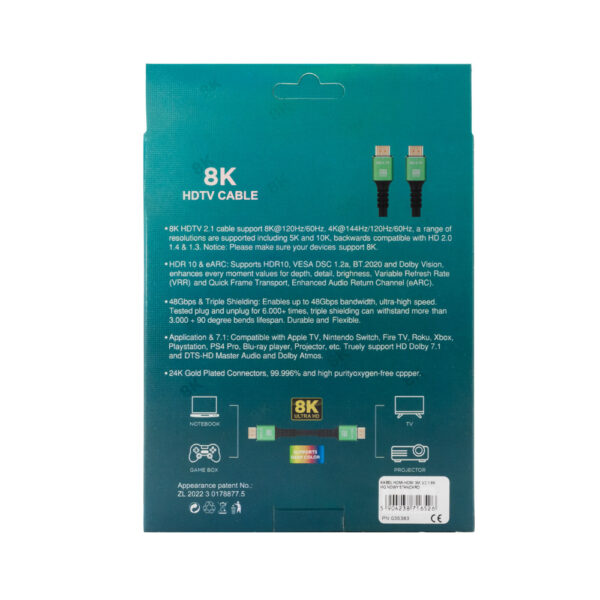 ecobox kabel hdmi-hdmi 3m, v2.1 8k hq nowy standard
