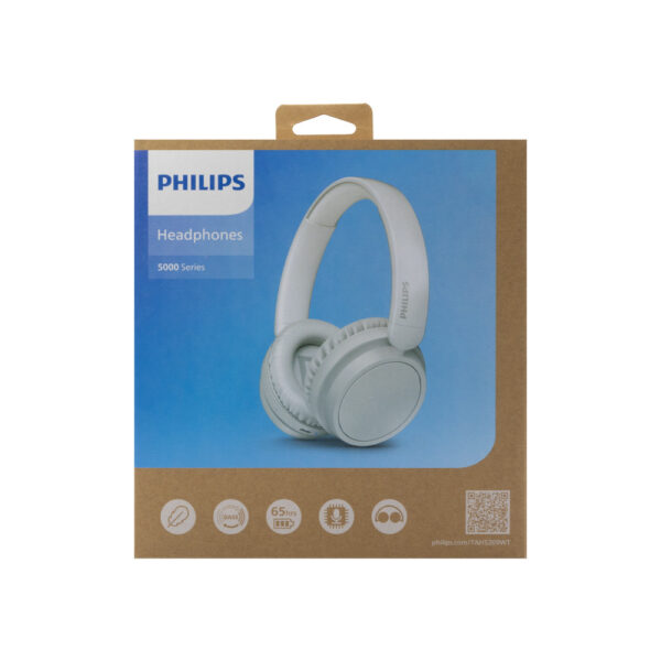 philips nauszne słuchawki bezprzewodowe 5000 series biały tah5209wt/00