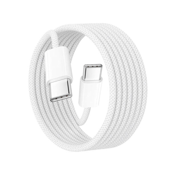 apple kabel typ-c -typ-c 2m 240w do iphone 15 biały oplot box