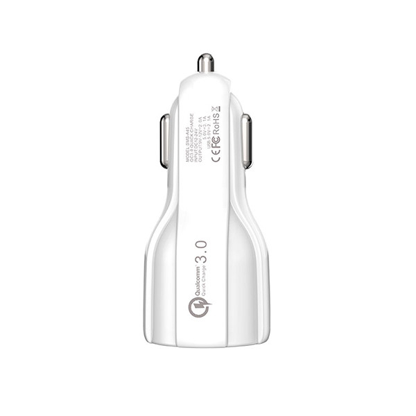 somostel ładowarka samochodowa 2xusb + kabel usb - lightning 3a+2a 3100ma + 2100ma 1m quick charge qc3.0 biały