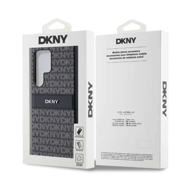 dkny pc/tpu repeat pattern tonal stripe case for samsung s24 ultra czarny