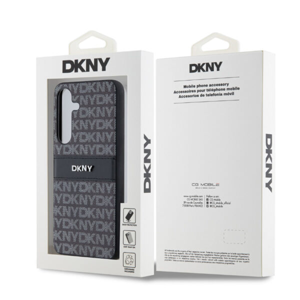dkny pc/tpu repeat pattern tonal stripe case for samsung s24 czarny