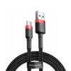 baseus kabel cafule usb - typ-c 3a 1m czarny/czerwony oplot