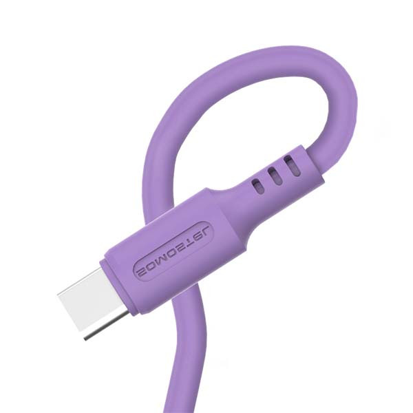 somostel kabel usb - typ-c 3.1a 30w 1.2m quick charge qc3.0 fioletowy powerline sms-bp02