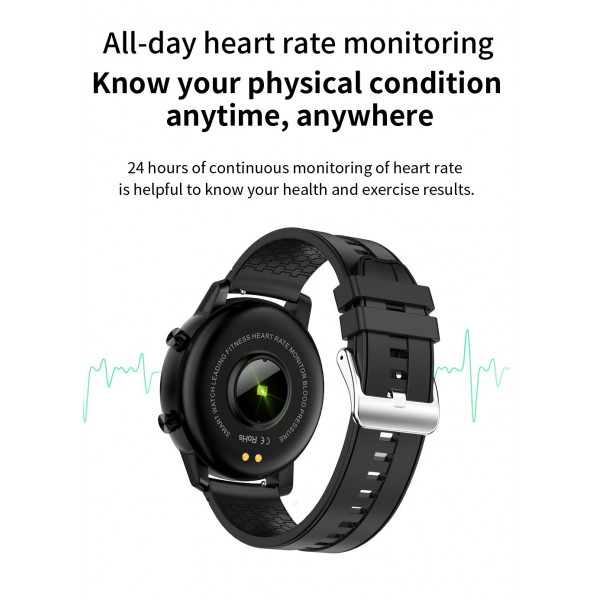 zegarek sportowy smartwatch czarny czerwony senbono s30