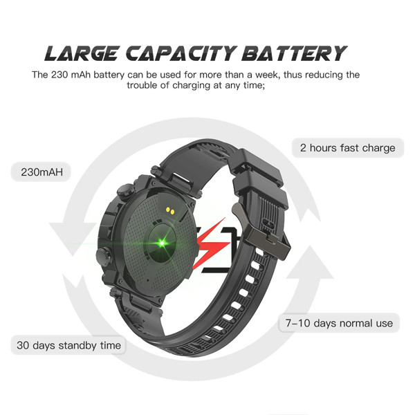 zegarek sportowy smartwatch czarny senbono d13 ip68 hd