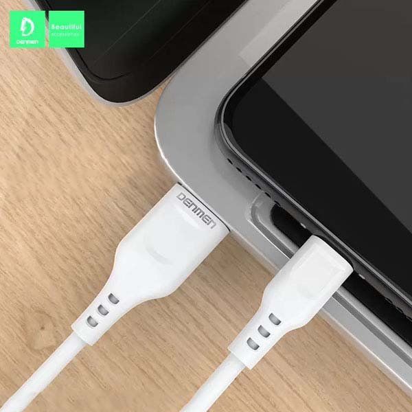 denmen kabel d01 usb - microusb 2.4a 12w 1m quick charge qc3.0 biały d01