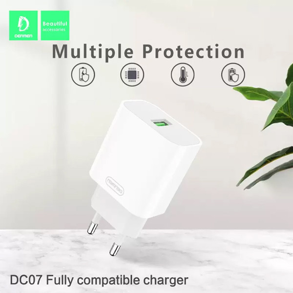 denmen ładowarka sieciowa dc07 usb 3.6a 18w biały