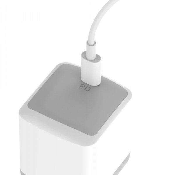 somostel ładowarka sieciowa typ-c + kabel typ-c - typ-c 20w 1m power delivery pd biały sms-q22