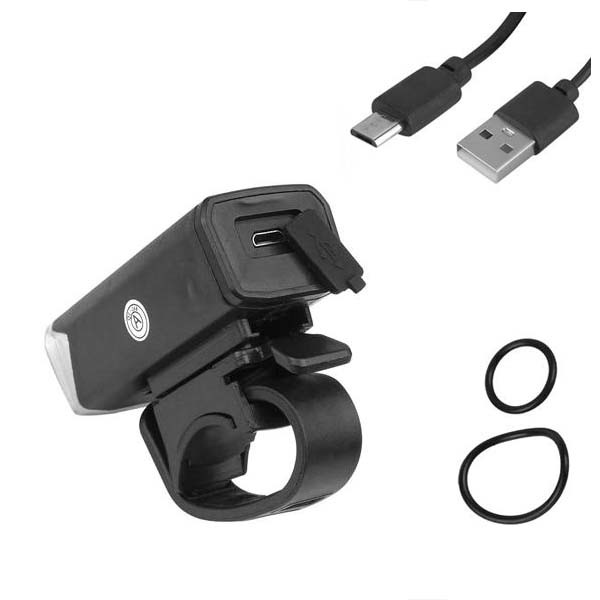 zestaw lamp rowerowych z akumulatorem przód 1-led 3 stopnie świecenia tył 5-led kabel micro usb lxr20201