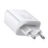 ładowarka sieciowa baseus compact quick charger, 2xusb, usb-c, pd, 3a, 30w (biała)