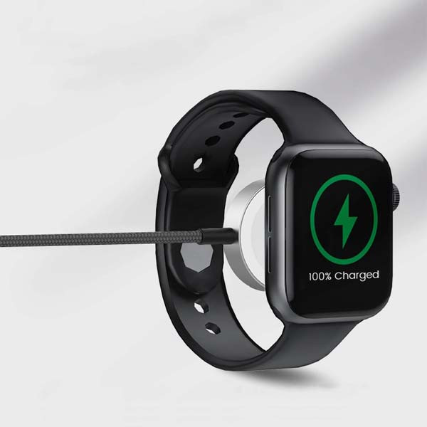 somostel ładowarka bezprzewodowa indukcyjna usb 10w 1,2m apple watch biały nylonowy oplon sms-zb15