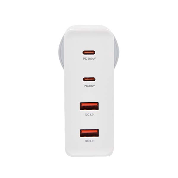 somostel ładowarka sieciowa gan 2xusb+2xpd 130w power delivery pd+qc3.0 biały sms-q24
