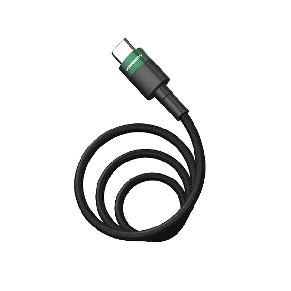 kabel usb typ-c do typ-c pd usb-c denmen czarny oplot 1m d62 100w