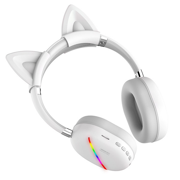 somostel słuchawki bluetooth nauszne cj17 bt 5.0 biały stero sms-cj17