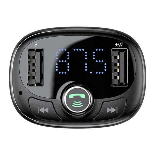 baseus transmiter fm bluetooth 4.2 mp3 + ładowarka samochodowa 2x usb 3.4a zestaw głośnomówiący microsd ccmt000301