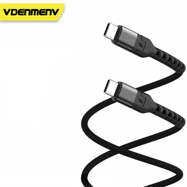 denmen kabel usb typ-c do typ-c czarny 5a 100w d59c-b