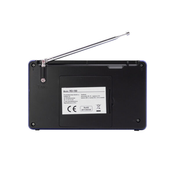 dartel przenośne radio analogowe z funkcją bluetooth rd-180 niebieskie