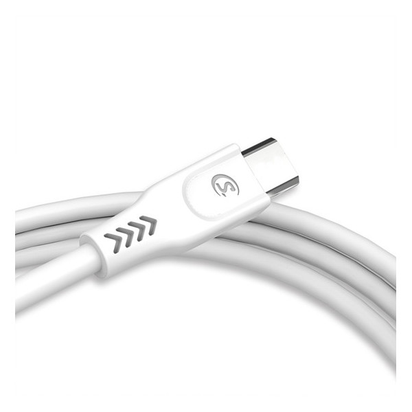somostel kabel usb - typ-c 3.1a 30w 1m quick charge qc3.0 biały powerline sms-bt09