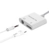 adapter hf iphone somostel biały sms-bz03 audio jack + zasilanie ver bt