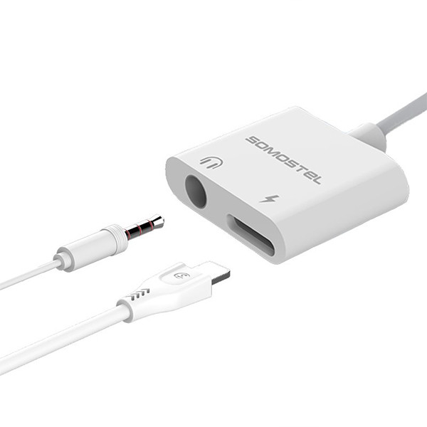 adapter hf iphone somostel biały sms-bz03 audio jack + zasilanie ver bt