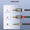 ugreen kabel stereo 1,5m chinch rca do jack 3,5 cala metal