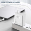 somostel ładowarka sieciowa gan typ-c + kabel typ-c - lightning 65w 1m power delivery pd biały gan sms-q15