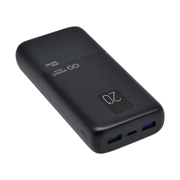 power bank viggo premium 20000 mah usb-c pd 20w lcd czarny
