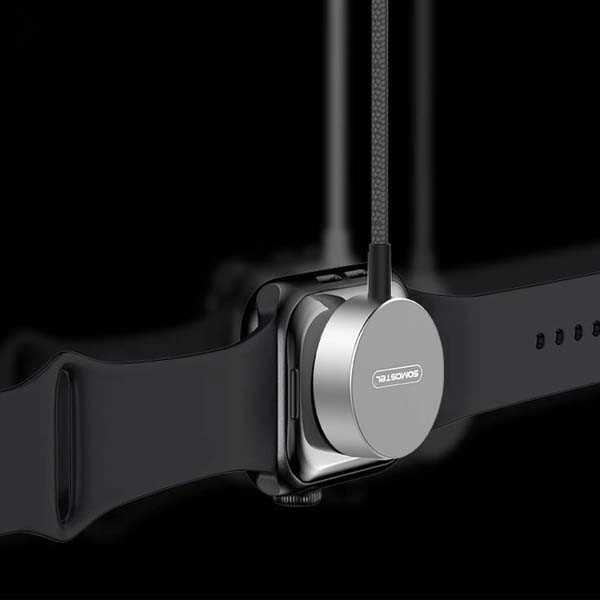 somostel ładowarka bezprzewodowa indukcyjna usb 10w 1,2m apple watch biały nylonowy oplon sms-zb15