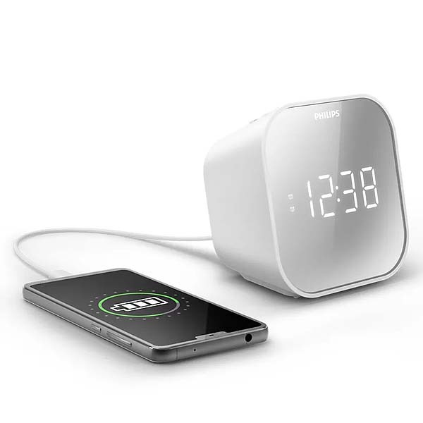cyfrowe radio fm lustrzane budzik alarm zegar usb philips tar4406/12