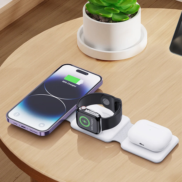 ecobox ładowarka magsafe bezprzewodowa biała 3w1 f-182 15w