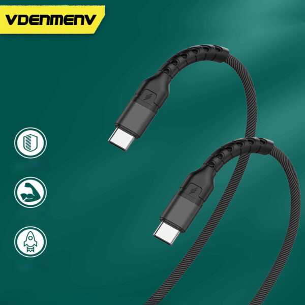 denmen kabel usb typ-c do typ-c czarny 5a 100w d59c-b