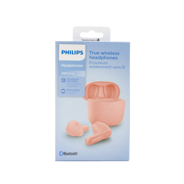 słuchawki philips douszne bezprzewodowe tws bluetooth różowe phil-tat2236pk/00