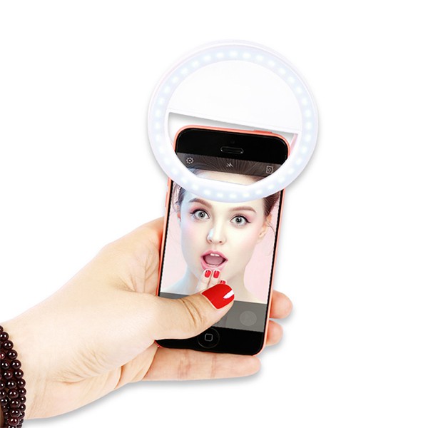 lampa led do selfie biała ring