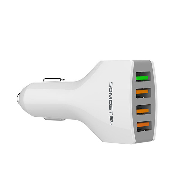 somostel ładowarka samochodowa 4xusb 5.4a quick charge qc3.0 biały sms-a66