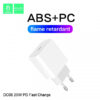 denmen ładowarka sieciowa dc06 typ-c + kabel typ-c - lightning 3.6a 20w 1m power delivery pd biały dc06l