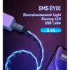 somostel kabel led usb - lightning 3.1a 30w 1.2m quick charge qc3.0 niebieski sms-by01