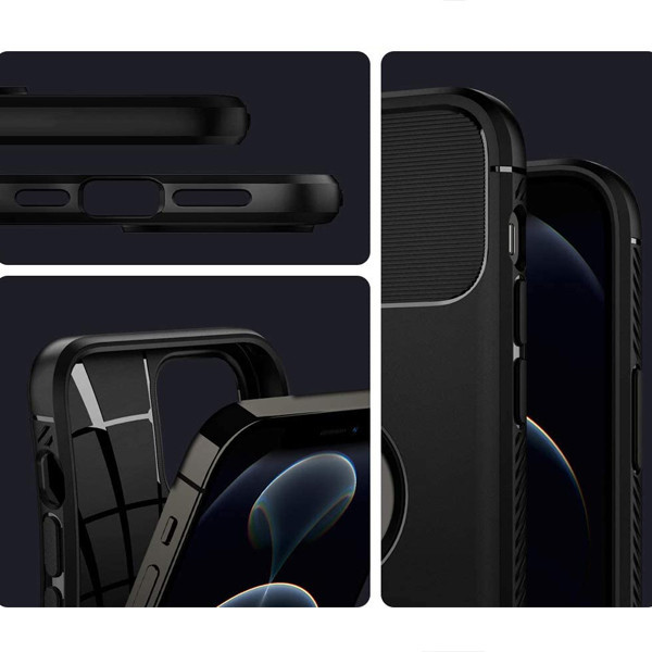 spigen rugged armor iphone 13 matte black etui pokrowiec back case czarny