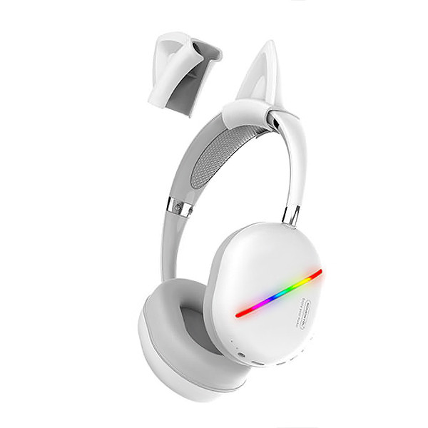 somostel słuchawki bluetooth nauszne cj17 bt 5.0 biały stero sms-cj17